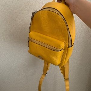 Yellow coach backpack